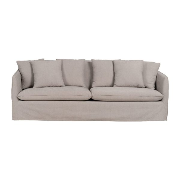Sofá taupe tejido salón 237 x 91 x 78 cm