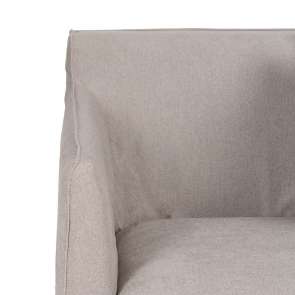 Sofá taupe tejido salón 237 x 91 x 78 cm