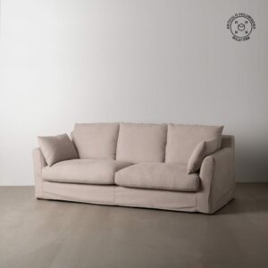 Sofá Beige Tejido Salón 245 X 102 X 100 Cm Sofá Beige Tejido Salón 245 X 102 X 100 Cm