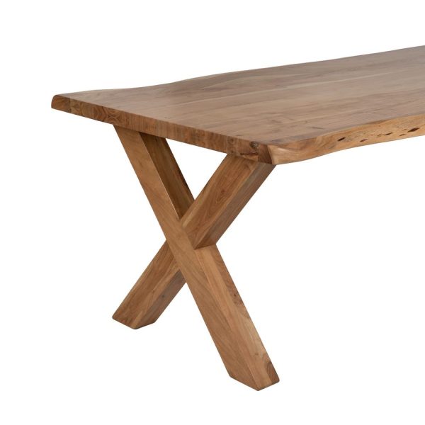 Mesa comedor natural madera de acacia 280 x 100 x 76 cm