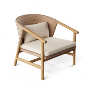 Sillón bajo de teca natural y resina