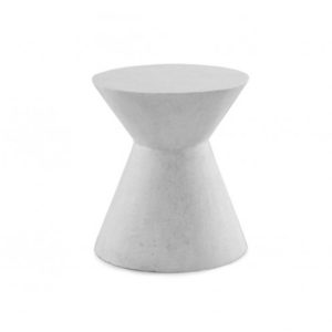 Mesa auxiliar fibra de vidrio cemento blanco