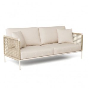 Sofá de aluminio y cuerda blanco roto Sofá de aluminio y cuerda blanco roto