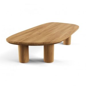 Mesa de centro de teca con sobre irregular