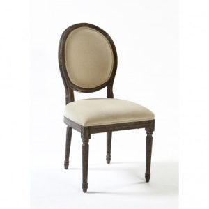 Silla medallón de roble y tapizada Silla medallón de roble y tapizada