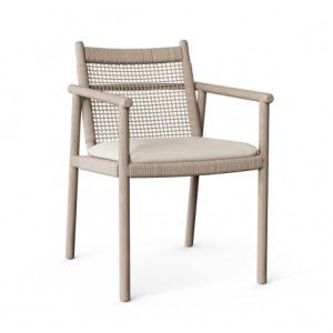 Sillón de comedor teca envejecda y cuerda Sillón de comedor teca envejecda y cuerda