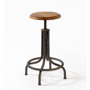 Banqueta giratoria de madera y metal