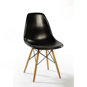 Silla negra pata de madera Silla negra pata de madera