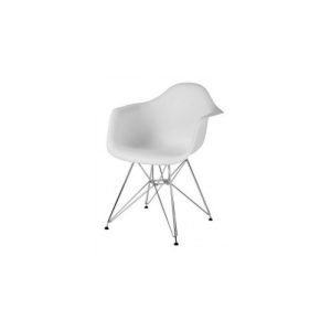 Sillón blanco pata metal cromada Sillón blanco pata metal cromada