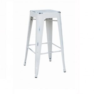 Taburete blanco viejo Taburete blanco viejo