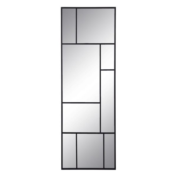 Espejo negro metal-cristal decoración 50 x 2 x 150 cm