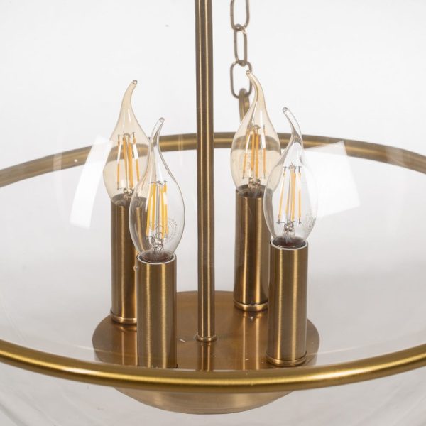 Lámpara techo oro metal / cristal 40 x 40 x 80 cm