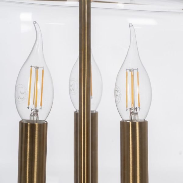 Lámpara techo oro metal / cristal 35 x 35 x 72 cm