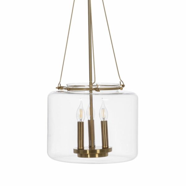 Lámpara techo oro metal / cristal 35 x 35 x 72 cm