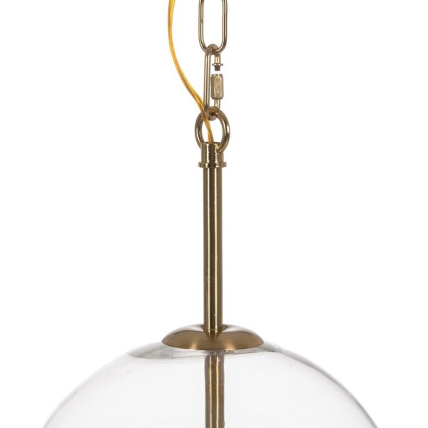 Lámpara techo oro metal / cristal 33 x 33 x 54 cm