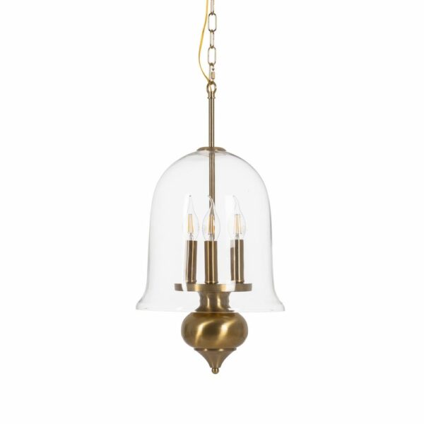 Lámpara techo oro metal / cristal 33 x 33 x 54 cm