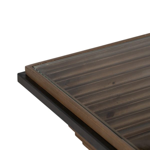 Mesa centro natural-negro madera-metal 120 x 60 x 43,50 cm