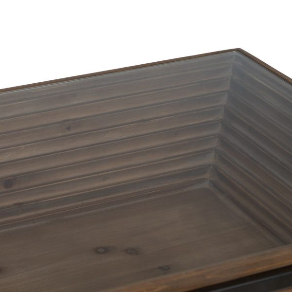 Mesa centro natural-negro madera-metal 120 x 60 x 43,50 cm