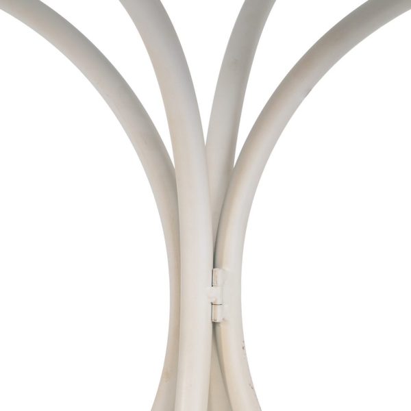 Mesa auxiliar crema metal 70 x 70 x 75 cm