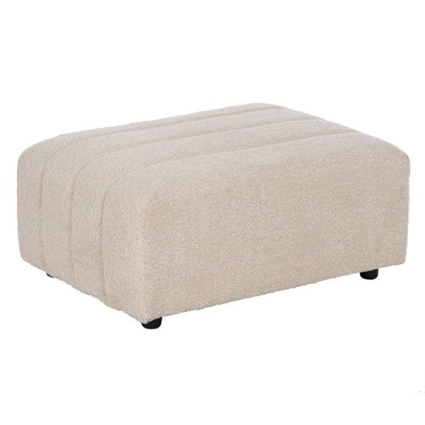 Puf beige tejido salón 60 x 86 x 37 cm