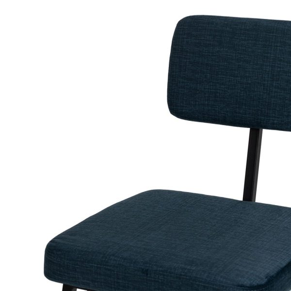 Silla azul tejido-metal decoración 42,50 x 55 x 77,50 cm