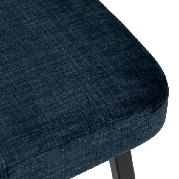 Silla azul tejido-metal decoración 42,50 x 55 x 77,50 cm