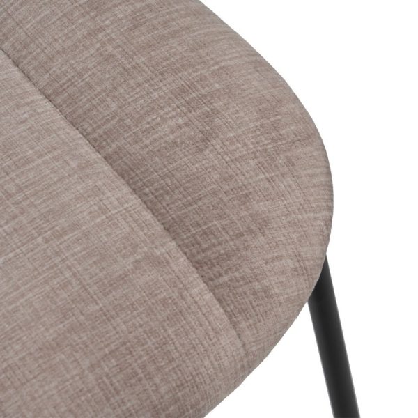 Silla beige tejido-metal decoración 47,50 x 61 x 85 cm