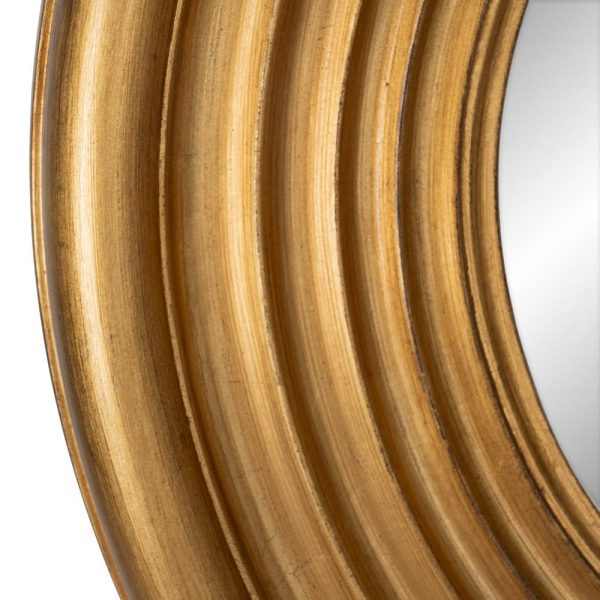 Espejo marco dorado madera de pino 78 x 78 cm