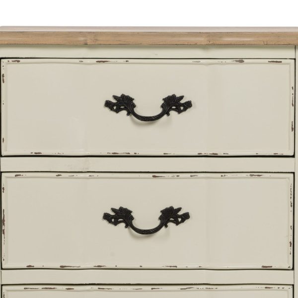 Mesita natural-crema madera 50 x 40 x 60 cm