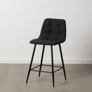 Taburete Negro Tejido-Metal Salón 45 X 55 X 92 Cm Taburete Negro Tejido-Metal Salón 45 X 55 X 92 Cm