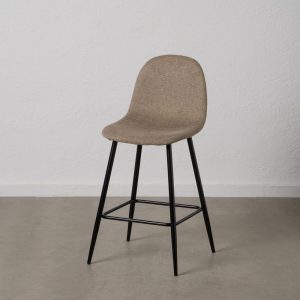 Taburete Taupe Tejido-Metal Salón 46 X 48 X 96 Cm Taburete Taupe Tejido-Metal Salón 46 X 48 X 96 Cm