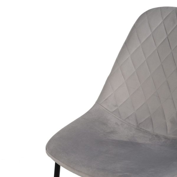 Taburete gris tejido-metal salón 48 x 56 x 104 cm