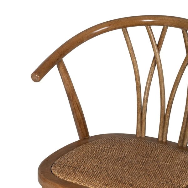 Silla miel madera-ratán 55 x 50 x 81 cm