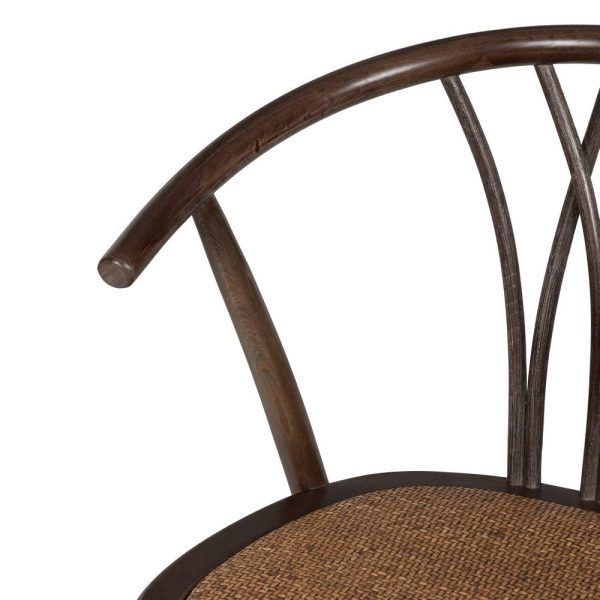 Silla chocolate madera-ratán 55 x 50 x 81 cm