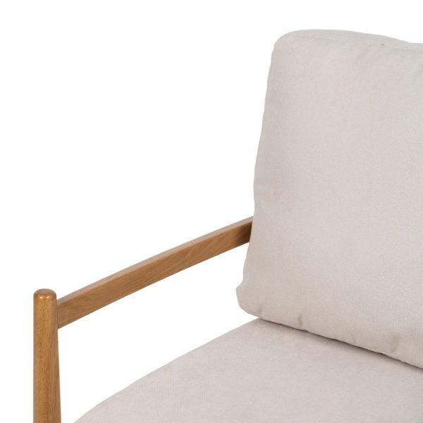 Sillón blanco-natural madera-mdf 65 x 71 x 88 cm