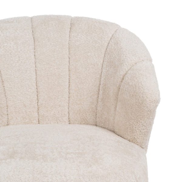 Sillón natural-crema tejido-madera salón 71 x 75 x 76 cm
