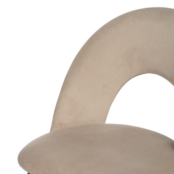 Silla beige tejido-metal contract 49 x 60 x 81 cm
