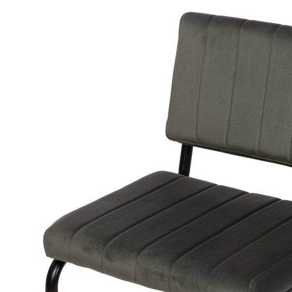 Silla taupe tejido-metal contract 48 x 56 x 82 cm