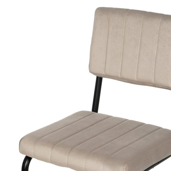 Taburete beige tejido-metal contract 44 x 50 x 115 cm