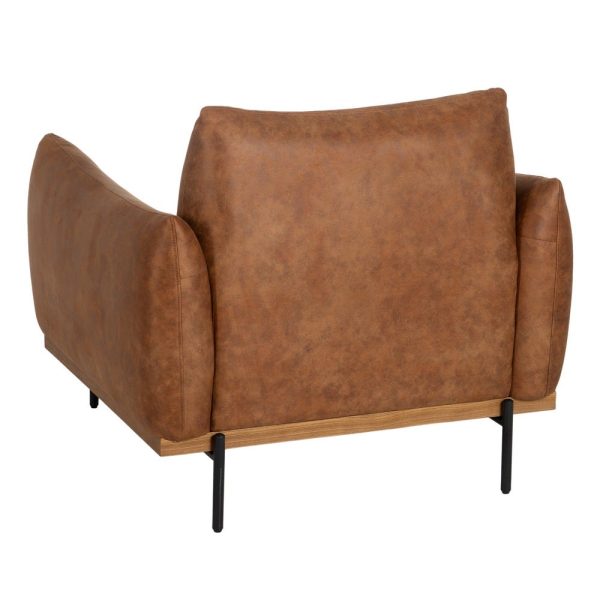 Sillón marrón tejido-madera salón 102 x 89 x 86 cm