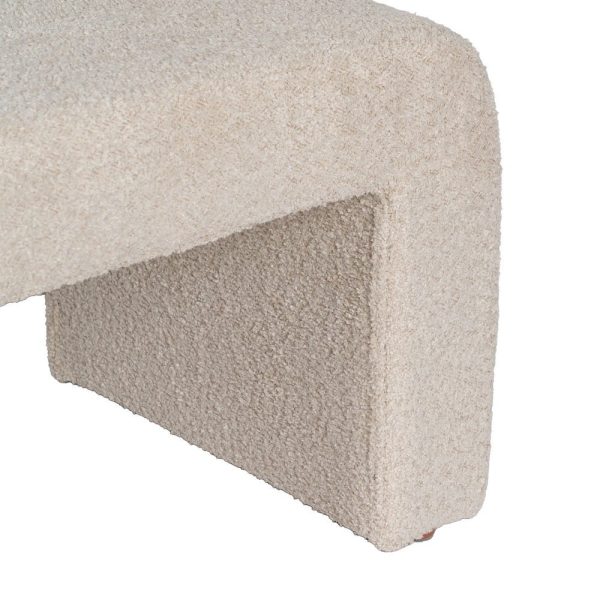 Taburete beige tejido salón 67 x 48 x 47 cm