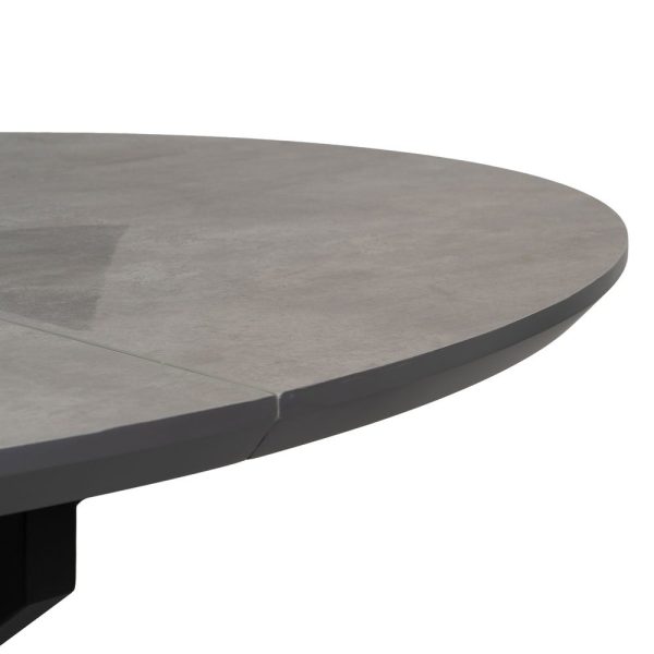 Mesa extensible gris-negro dm-metal 120 x 120 x 76 cm