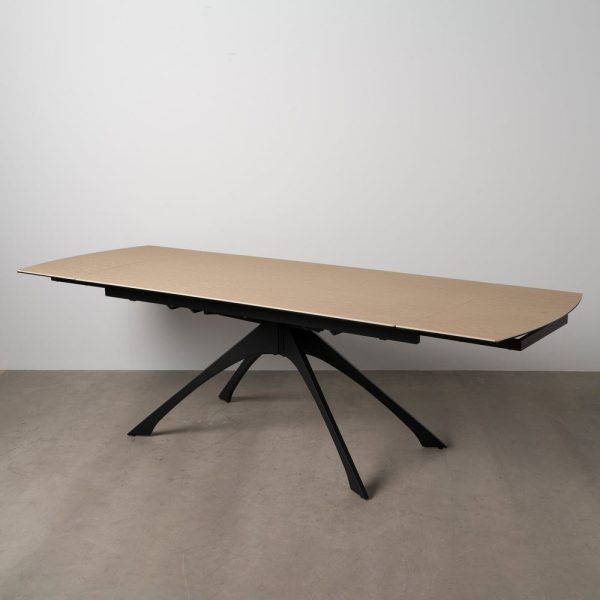 Mesa extensible natural-negro 180 x 90 x 76 cm