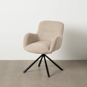 Silla Beige Giratorio Tejido-Metal 62 X 65 X 82 Cm