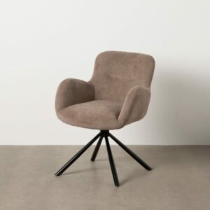 Silla Taupe Giratorio Tejido-Metal 62 X 65 X 82 Cm Silla Taupe Giratorio Tejido-Metal 62 X 65 X 82 Cm