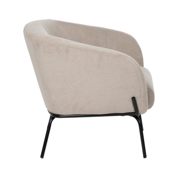 Sillón beige tejido-metal 77 x 72 x 68 cm