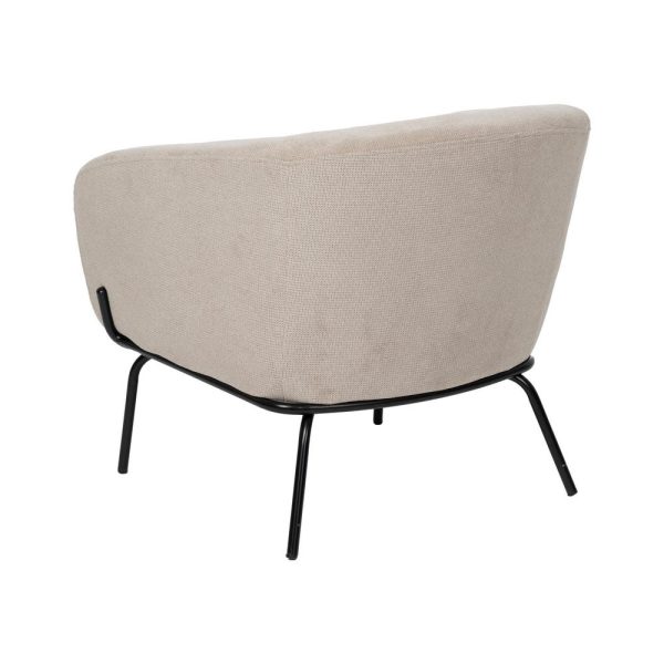 Sillón beige tejido-metal 77 x 72 x 68 cm