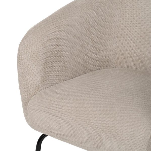 Sillón beige tejido-metal 77 x 72 x 68 cm