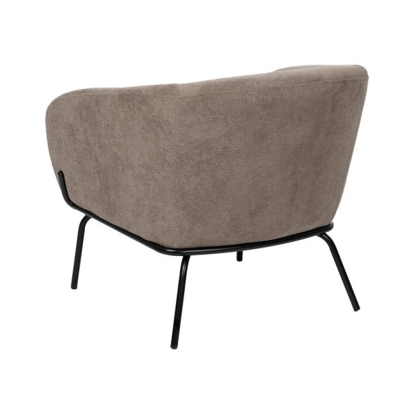 Sillón taupe tejido-metal 77 x 72 x 68 cm