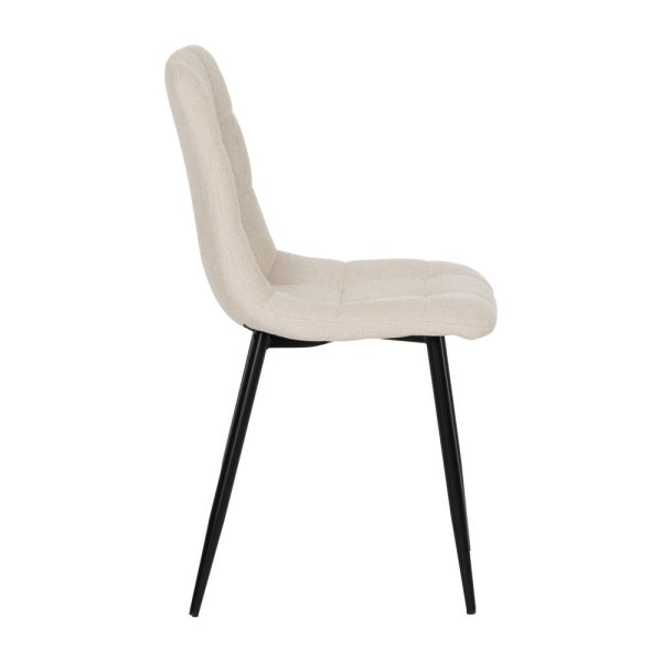 Silla blanco tejido-metal contract 44 x 42 x 89 cm